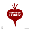 Wegański projekt graficzny nadruku na koszulkę z czerwonym burakiem w kształcie serca i napisem na nim BEETROOT LOVER. Wegański projekt graficzny nadruku na koszulkę z czerwonym burakiem w kształcie serca i napisem na nim BEETROOT LOVER.